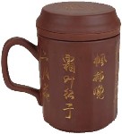 Чашка глиняная "Путь чая" коричневая